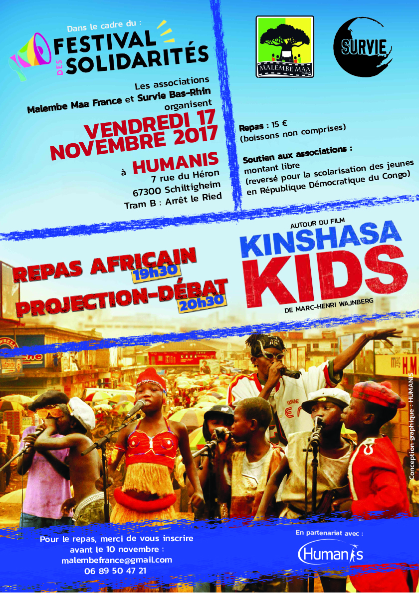 Affiche projection du film Kinshasa Kids à HUMANIS