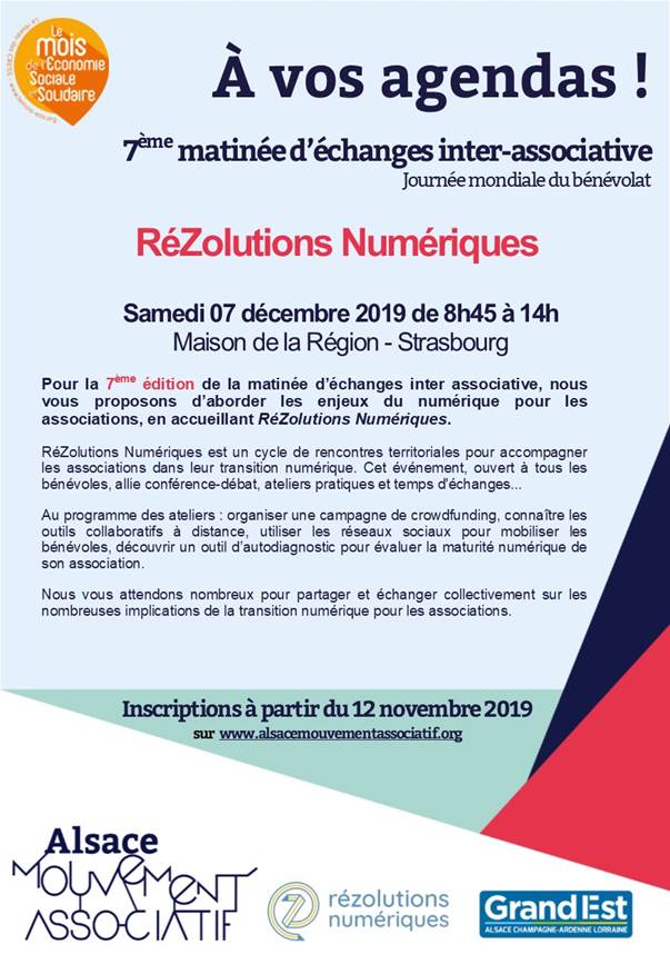 Alsace Mouvement Associatif - Matinée d'échanges inter-associative